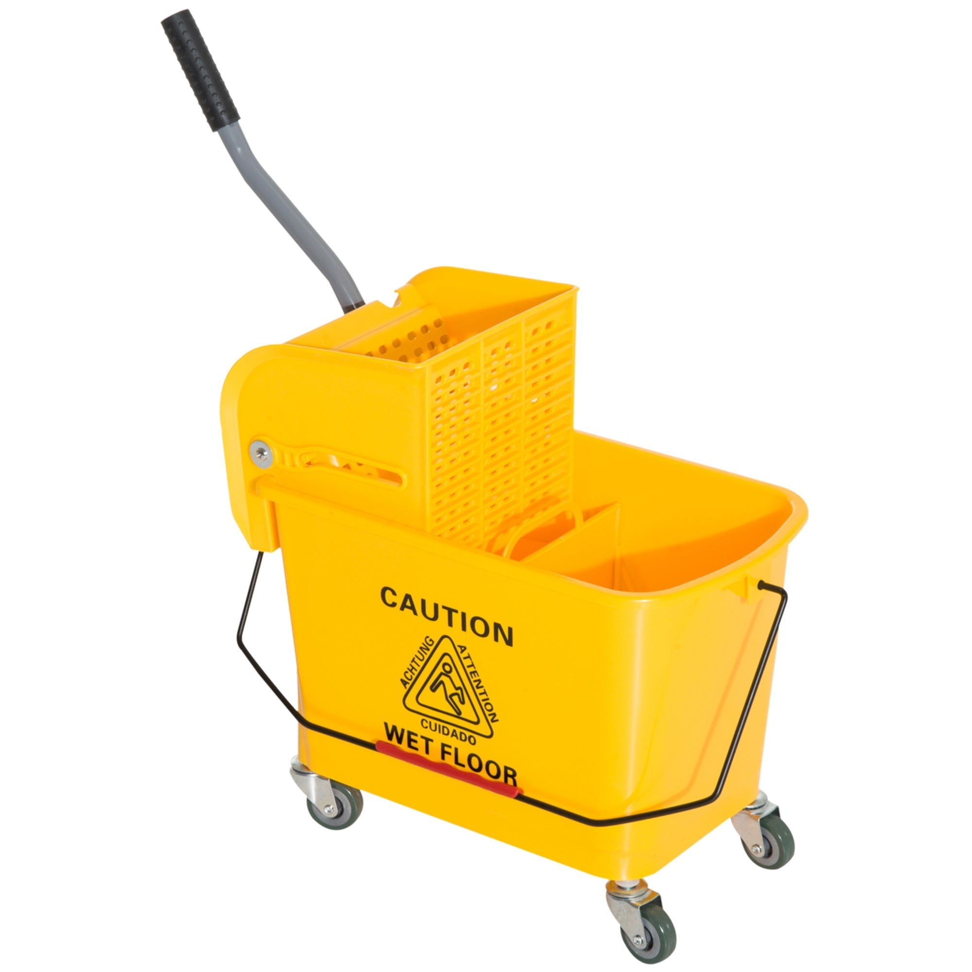 Cleaning Bucket Cart 20 Liter Mop 2 Chambers Yellow