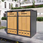 Bin Storage Unit, 120-240 Litre Capacity, Double Door, Lockable with Ventilation, Galvanized Steel