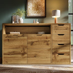 Modern Furniture - Integrated Storage, LED & USB Features - Mixed Materials