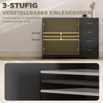 Sideboard Chest Modern Style 4 Drawers 1 Cabinet - Black