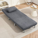 Upholstered Armchair, 2-in-1 Sleeper Guest Bed, Fabric, Dark Grey