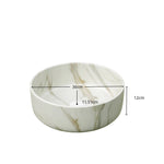 36cm Round Basin with Stone Grain, Matte White