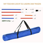 Dog Agility Set, 3 in 1, Slalom Hurdle Jumping Ring, Blue+Red
