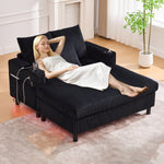Chaise Longue Recliner, Soft with Cup Holders, USB Ports & LED Lighting