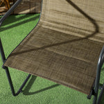 Balcony Chairs, Set of 2, Armrests, Breathable, Metal, Brown