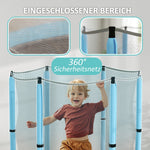 Children's Trampoline 140 cm, Safety Net, Octopus Pattern, Light Blue
