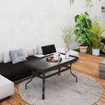 Side Table, Tempered Glass Coffee Table 95x55 cm, Black