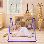 Adjustable Gymnastics Bar, Height-Adjustable Extendable Steel, Purple