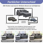 Sofa, 5-Cushion Supreme Set LED 3-Seater with Ottoman, Modular L-Shaped
