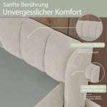 Single Bed 90x200cm Comfortable Headboard Chenille Beige