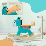 Rocking Donkey Toy with Handles and Swing Seat, Blue-Green