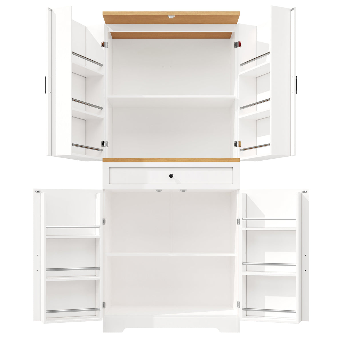 High Kitchen Cabinet 12 Doors & Drawers 80x40x180cm - MDF/Chipboard