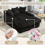 Sofa Bed, Cloud Couch with 3 Soft Pillows, Single Seat, Corduroy Black
