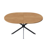 Dining Table Oval 120x80cm 4-6 Seater Metal Legs - Natural