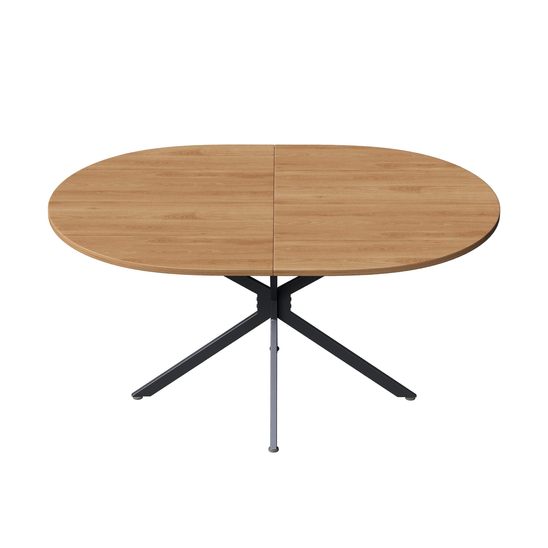 Dining Table Oval 120x80cm 4-6 Seater Metal Legs - Natural