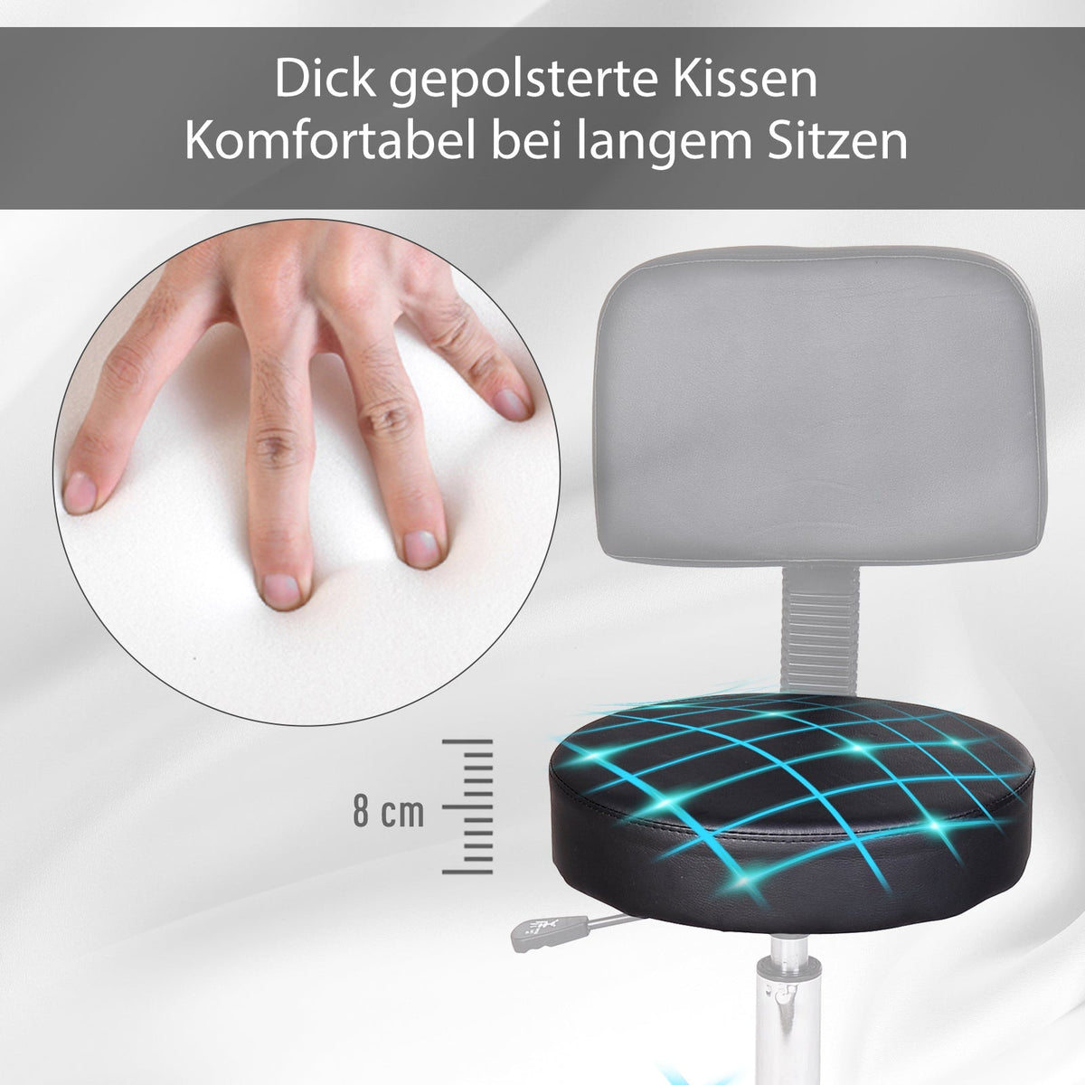 Rolling Stool Swivel Work Cosmetic Professional Salon