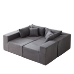 Modular L-Shaped Sectional Sofa 104-Inch 4-Piece - Corduroy