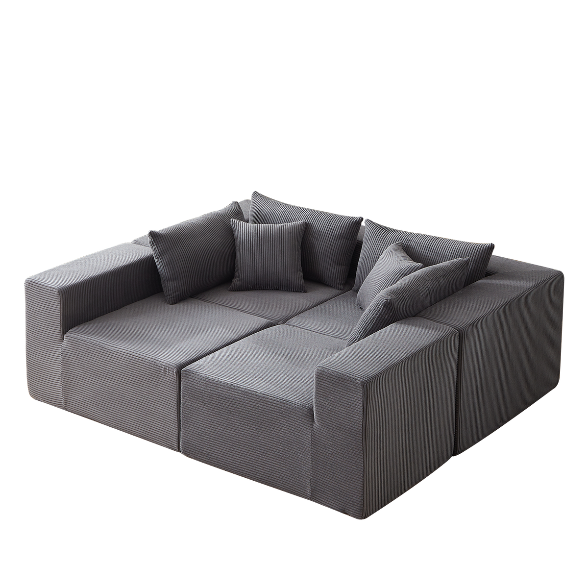 Modular L-Shaped Sectional Sofa 104-Inch 4-Piece - Corduroy