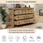 Dining Cabinet, Modern Minimalist Buffet with 7 Drawers, Original Wood
