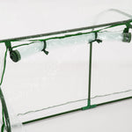 Greenhouse Cold Frame Plant House with Door, 200 x 100 x 80 cm, Steel/Plastic Green