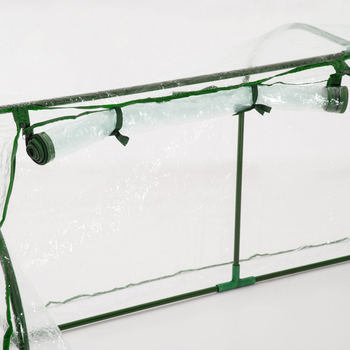 Greenhouse Cold Frame Plant House with Door, 200 x 100 x 80 cm, Steel/Plastic Green