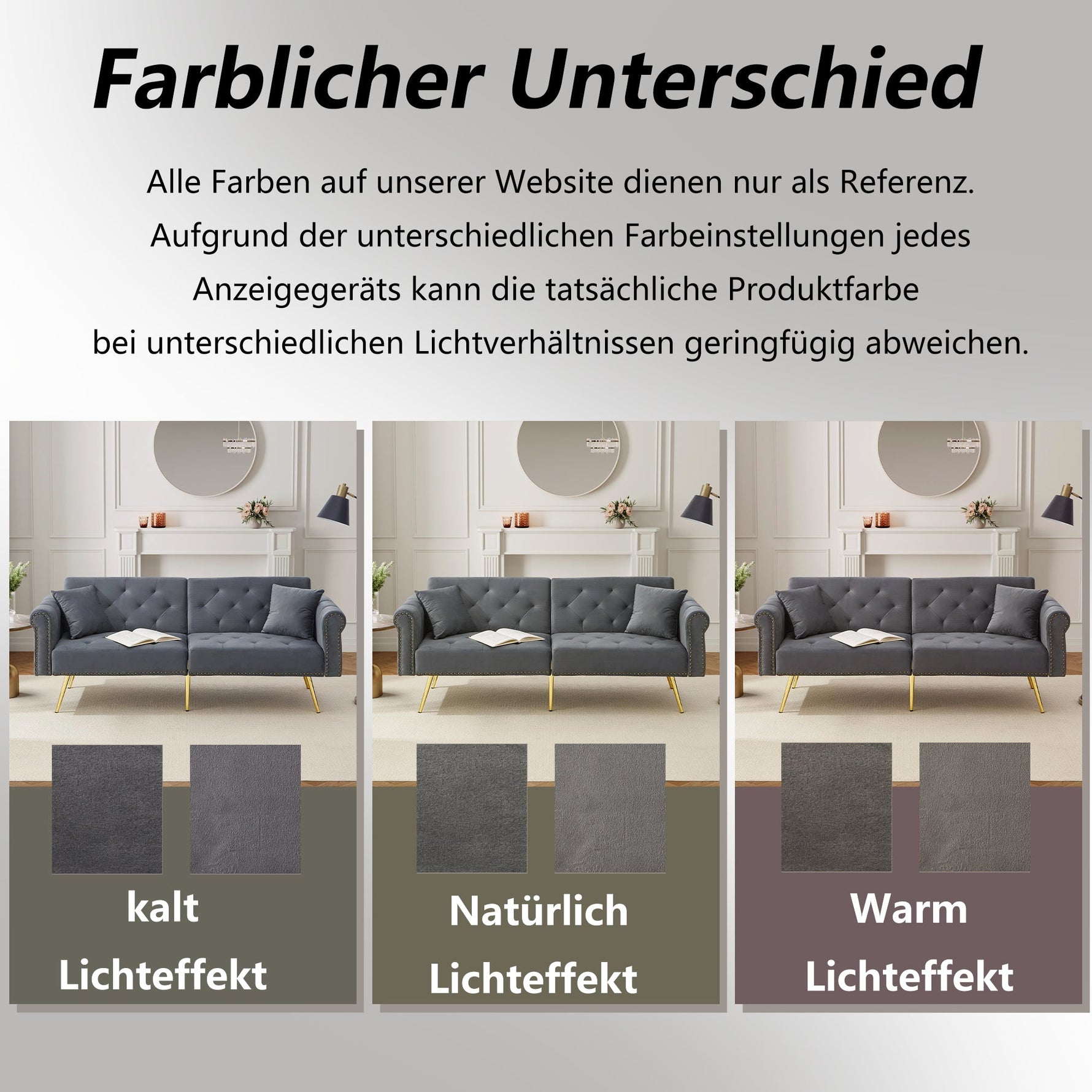 Sofa Bed, Modern 2-Seater with 3-Level Adjustable Backrest, Velvet