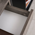 Side Table Serving Cart with Wheels, Drawer Storage, Grey