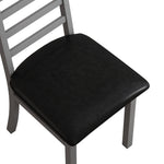 Dining Table Set for 4, Tulip Table with 4 Chairs, Black Table and Gray Chairs