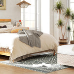 Rug Flat Weave Washable Anti-Slip Boho, Grey