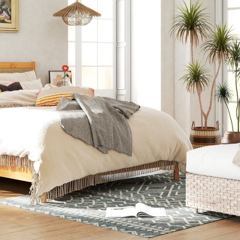 Rug Flat Weave Washable Anti-Slip Boho, Grey
