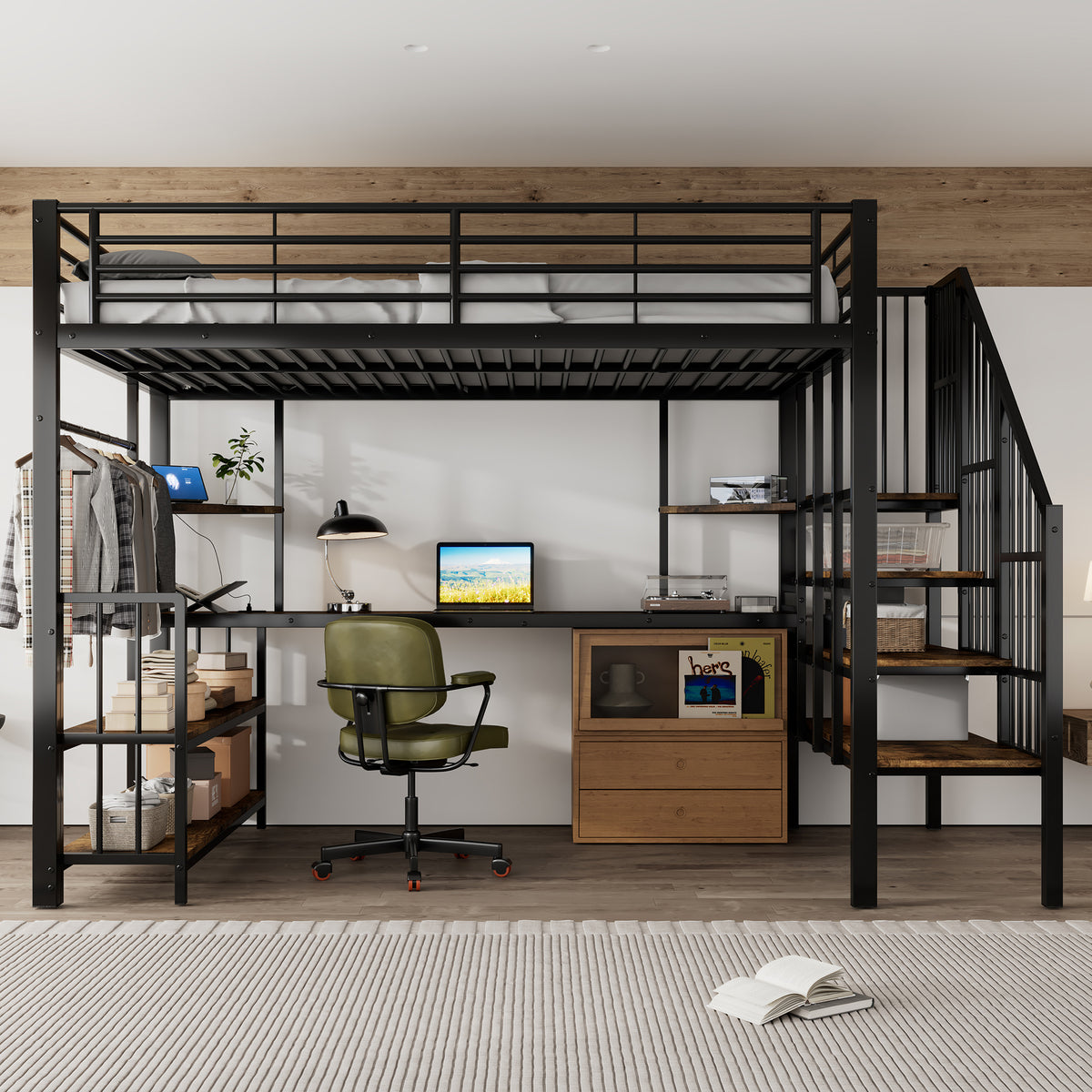 Upholstered Bed 180x200cm with Storage & Hydraulic Lever, Grey Velvet