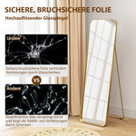 Full-Length Mirror, Freestanding, Tilting, Metal Frame, Gold