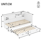Sofa Bed Daybed with LED Lights, Pull-Out Bed and USB Charging, White