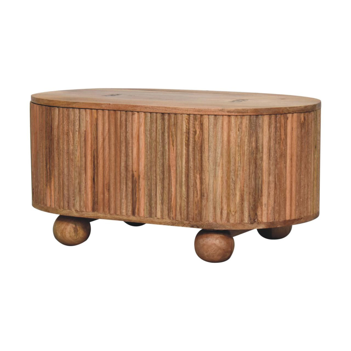 Soba Ball Lid-up Coffee Table, Solid Mango Wood