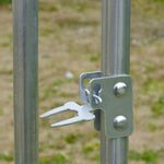 Chicken Coop Free-Range Enclosure, UV-Resistant Cover, Steel Silver