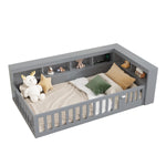 Daybed Sofa Bed 90x200cm Storage USB/Socket Railing - Grey