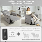 Electric Recliner Chair, Adjustable, Memory, Pet-Friendly Faux Velvet, Grey
