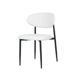 Dining Chair Samuel, Set of 4 Classic Design Metal Frame, White