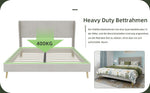 Modern Minimalist Upholstered Bed with Plush Headboard, 140x200 cm, Beige