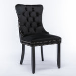 Nikki Collection Tufted Velvet Upholstered Dining Chair 2-Pc Set - Black