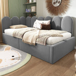 Daybed, Upholstered Sofa Bed with Hydraulic Storage, 90x190 cm, Velvet Gray