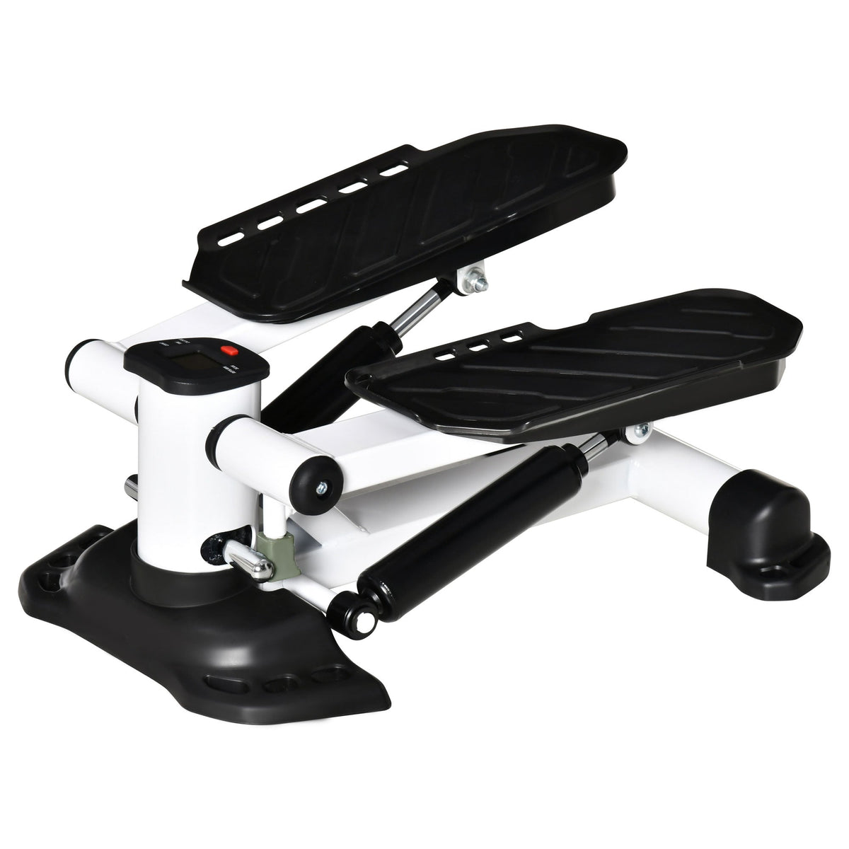 Mini Stepper Compact Fitness Device, LCD Screen, Metal ABS, White Black