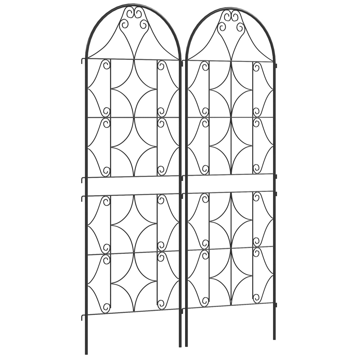 Metal Trellis 2-Piece Set, Rustproof 50x150cm Climbing Aid, Black