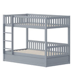 Children's Bunk Bed, 90x200 Hydraulic Storage System, Solid Wood Gray