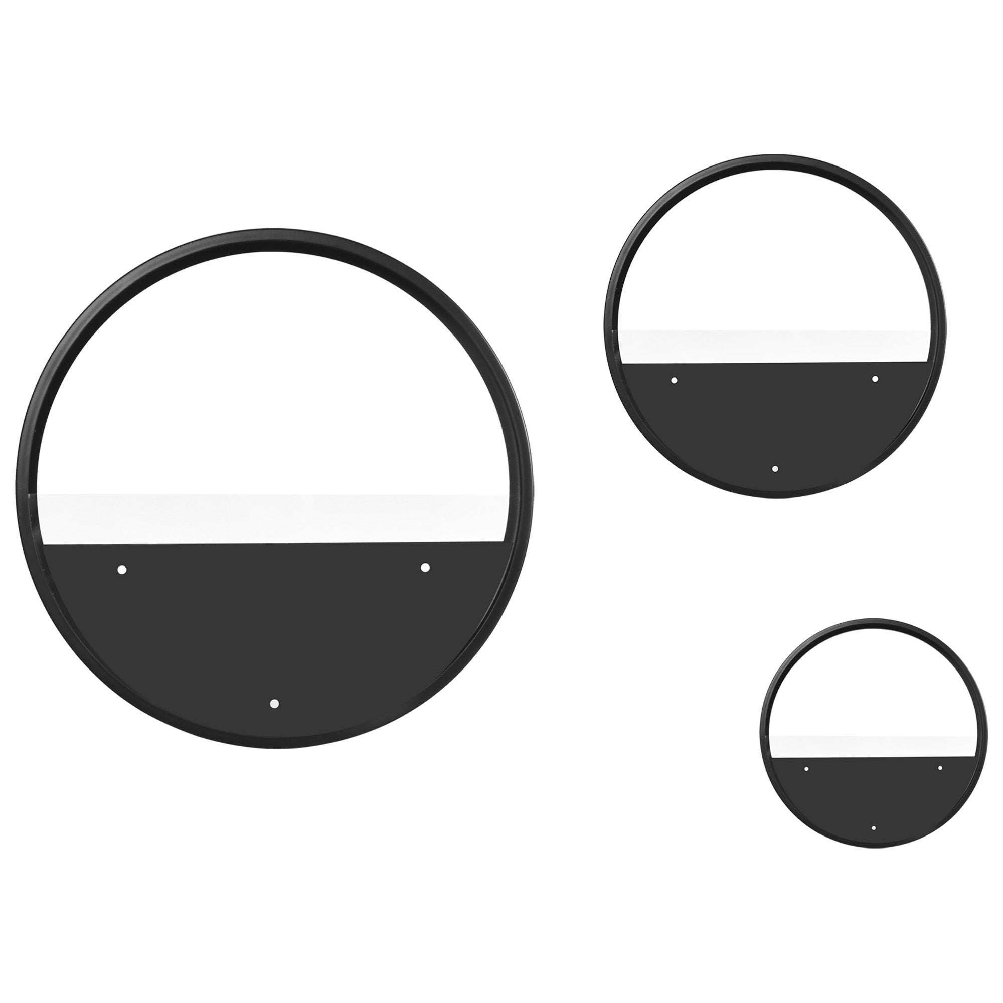 Flower Pots Set of 3 Wall Planters for Succulents & Cacti, Steel in Black