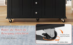 Multifunctional Kitchen Island Mobile Trolley with Extendable Worktop, 5 Drawers & Spice Rack