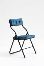Folding Chairs 2 Pack Foldable Cushion Portable Guest - Blue
