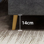 Upholstered Bed, Modern Minimalist LED Headboard, 160x200 cm, Grey