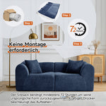Modern 2-Seater Loveseat Space-Saving Cushions - Velvet