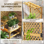 Wooden Plant Stand, 2 Levels, Trellis, Fir Wood